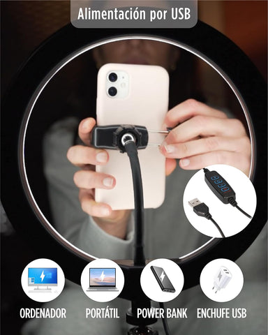 KSIX Adjustable Desktop Tripod Ring Light