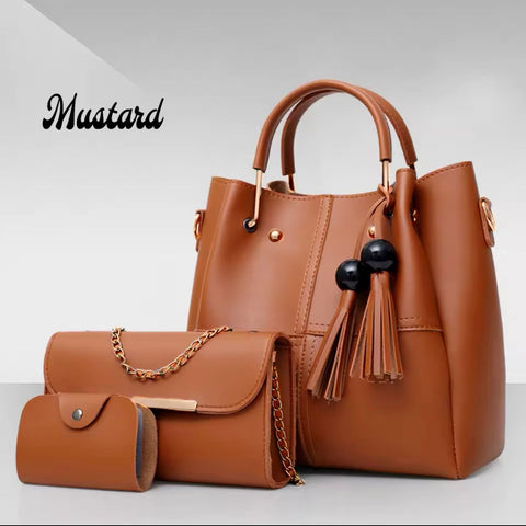 3 Pcs Ladies Hand & Shoulder Bag