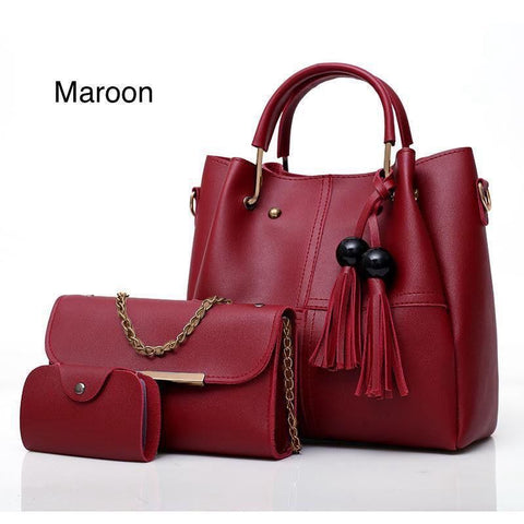 3 Pcs Ladies Hand & Shoulder Bag