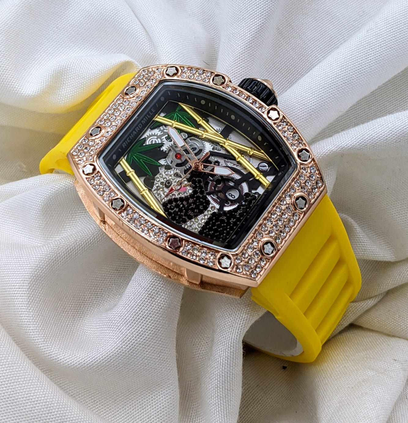 High Quality Skeleton Watch For Mens Richard Mille RM-01 Rubber Strap Waterproof Watch