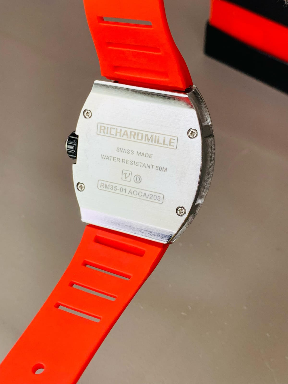 High Quality Skeleton Watch For Mens Richard Mille RM-01 Rubber Strap Waterproof Watch