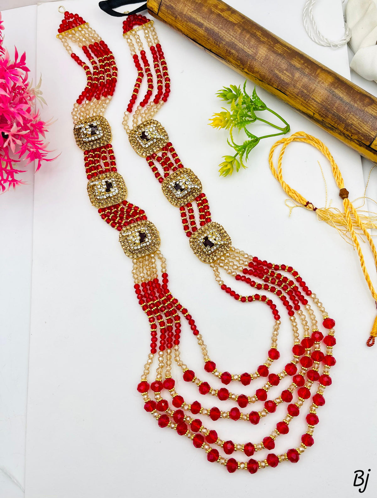 Fancy &amp; Beautiful Delicate Design Crystal Zircon Work Long Mala