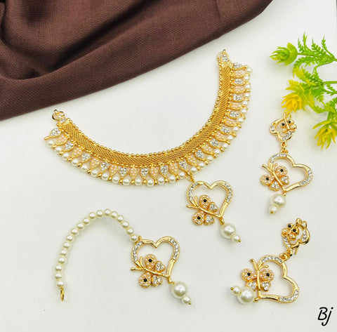 Pearls Choker Set with Earrings &amp; Tikka