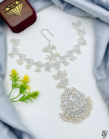 Gold-Plated Sheesh Patti with Full Zircon Work