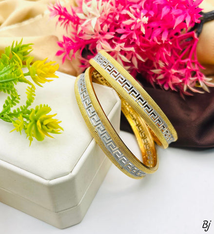Fancy Beautiful Gold-Plated Fendi Design Bangles