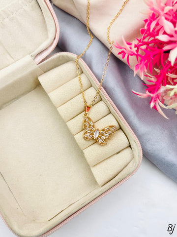 Beautiful Gold-Plated Butterfly 🦋 Zircon Pendants
