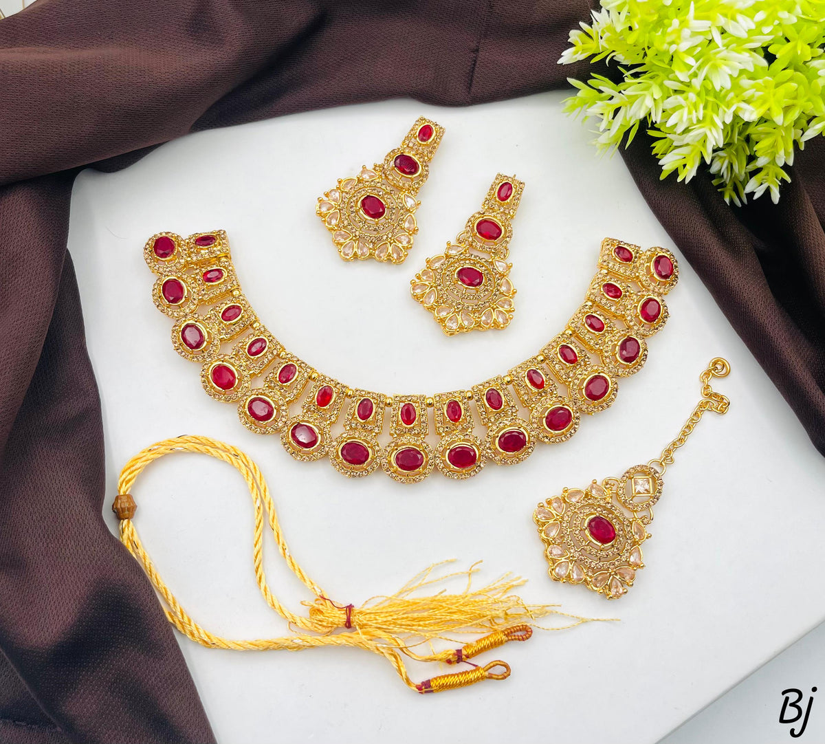 Fancy Beautiful Delicate Design Party Wear Full Zircon Choker Set