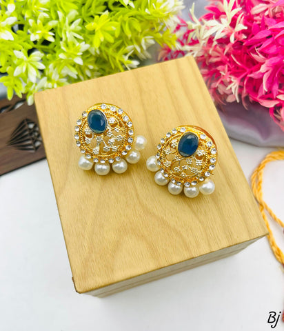 Elegant Egyptian Zircon Gold-Plated Studs