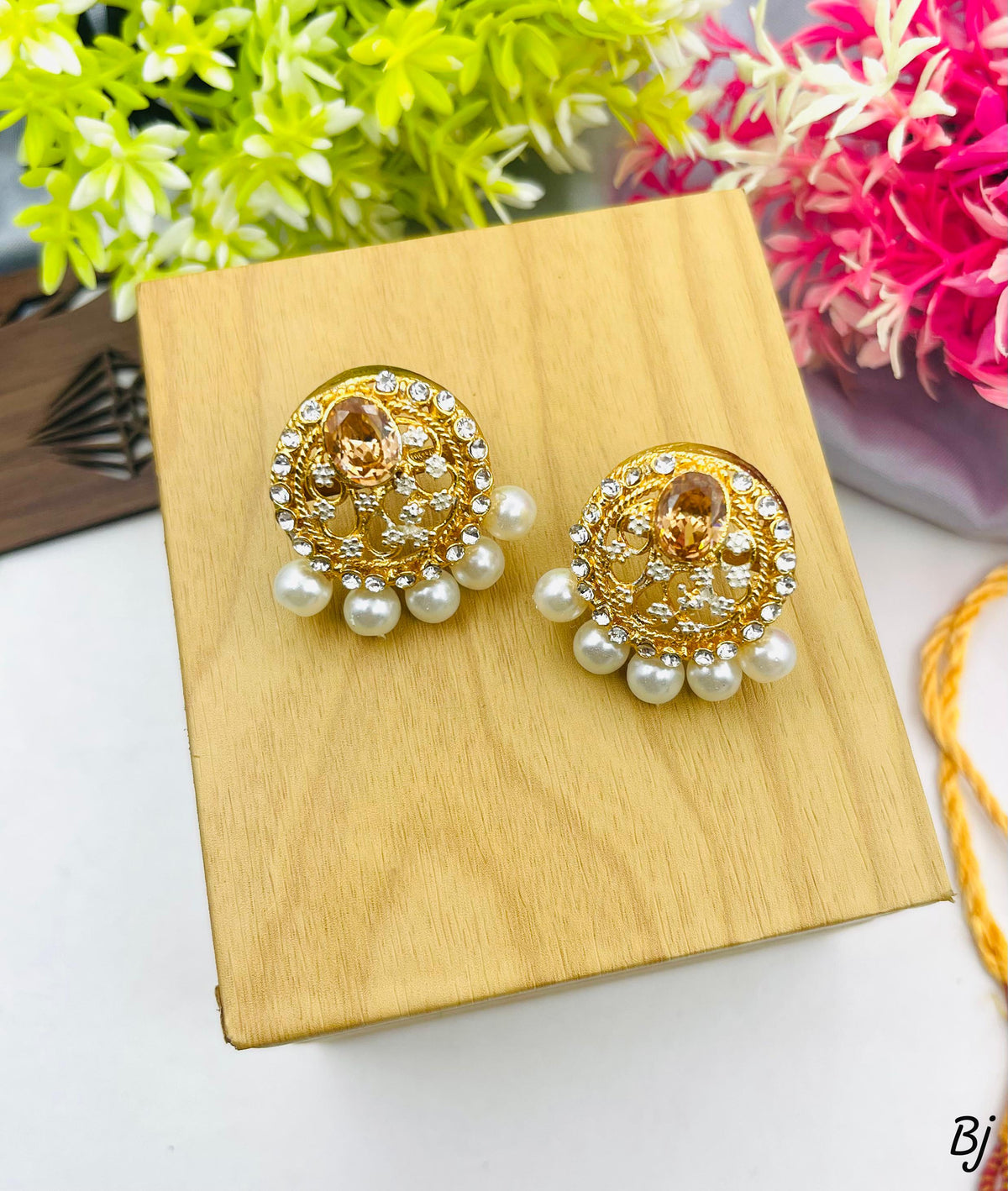 Elegant Egyptian Zircon Gold-Plated Studs