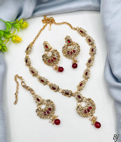 Fancy &amp; Beautiful Antique Polish Choker Set – With Earrings &amp; Tikka for Her! 👑✨