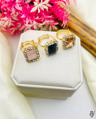 Beautiful Gold-Plated Zircon Stone Rings