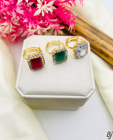 Beautiful Gold-Plated Zircon Stone Rings