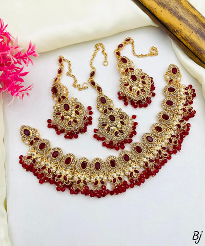 Beautiful Rajwadi Style Zircon Choker Set