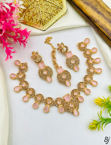 Beautiful Party Wear Full Zircon Choker Set