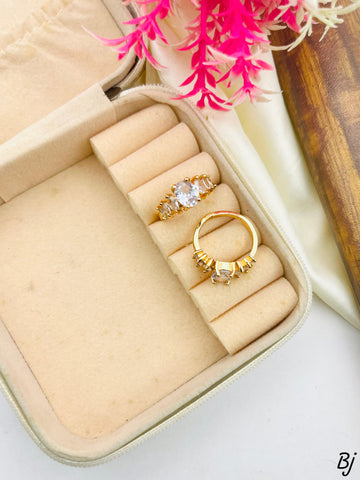 Beautiful Gold-Plated Zircon Rings