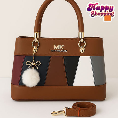 👜 MK Design Bag – With Double Pocket &amp; Imported Keychain