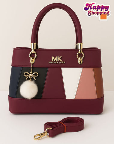 👜 MK Design Bag – With Double Pocket &amp; Imported Keychain