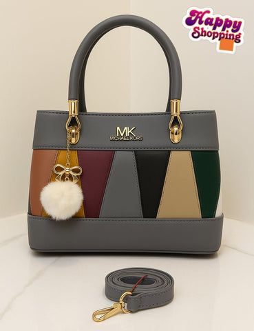 👜 MK Design Bag – With Double Pocket &amp; Imported Keychain