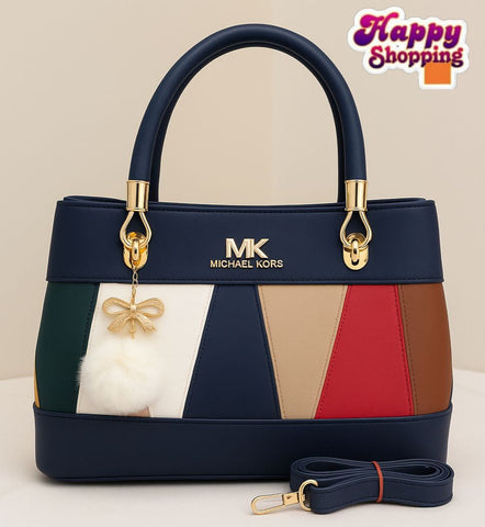 👜 MK Design Bag – With Double Pocket &amp; Imported Keychain