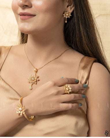 Beautiful Flower Zircon Combo Set
