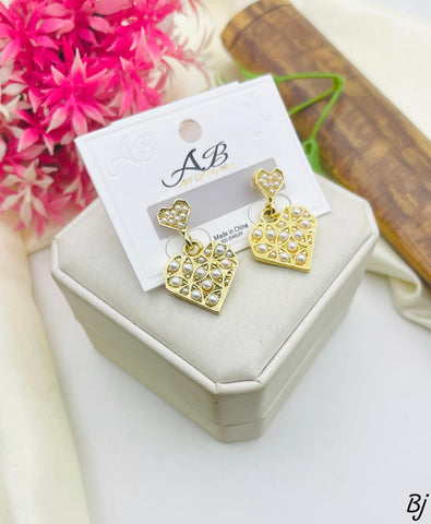 Beautiful China Heart Design Studs