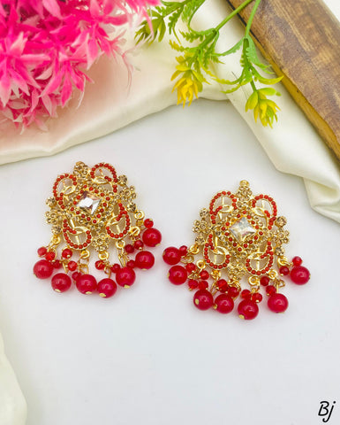 Beautiful China Heart Design Studs