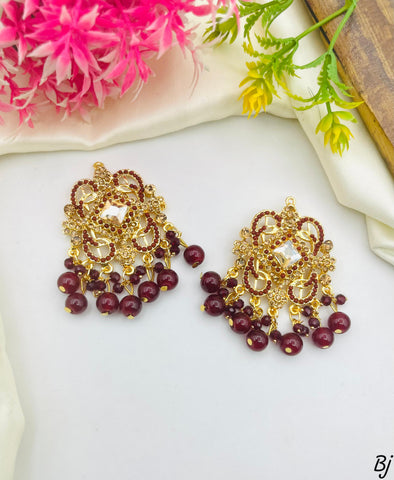 Beautiful China Heart Design Studs