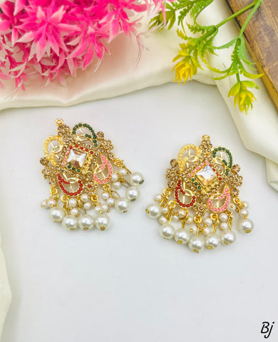Beautiful China Heart Design Studs