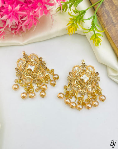 Beautiful China Heart Design Studs