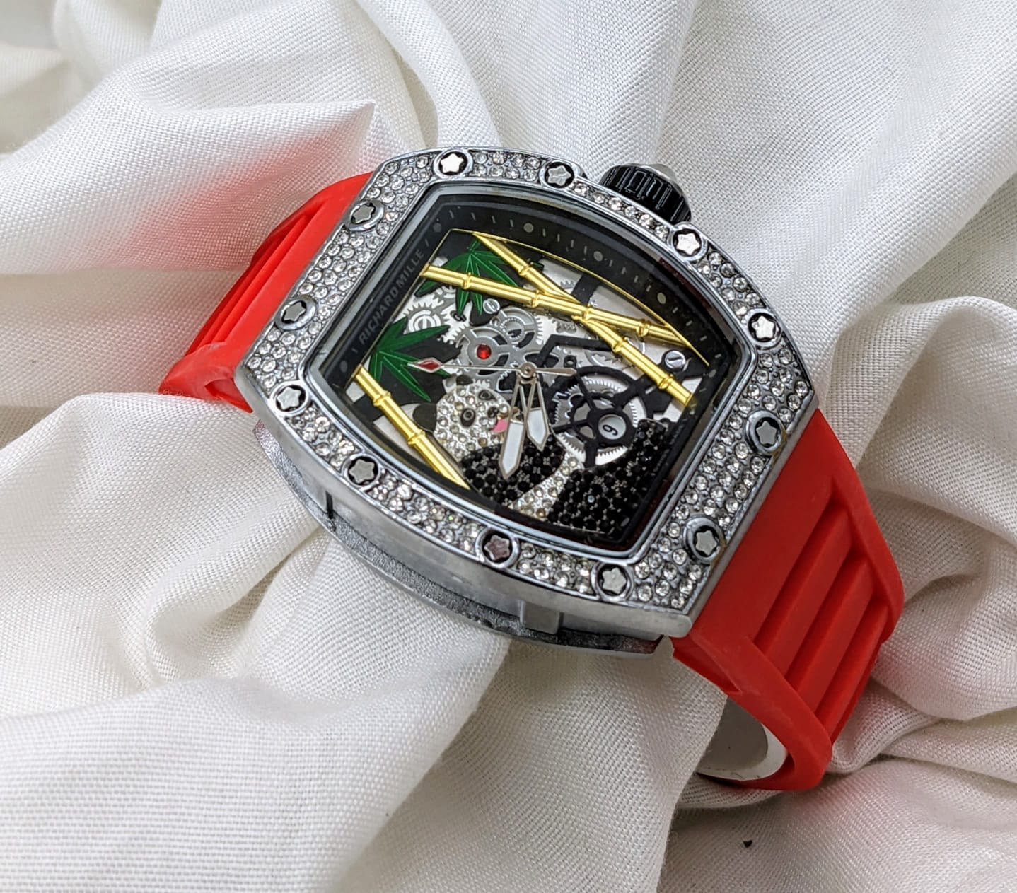 High Quality Skeleton Watch For Mens Richard Mille RM-01 Rubber Strap Waterproof Watch
