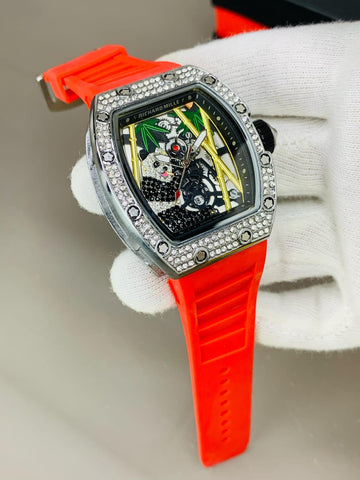 High Quality Skeleton Watch For Mens Richard Mille RM-01 Rubber Strap Waterproof Watch