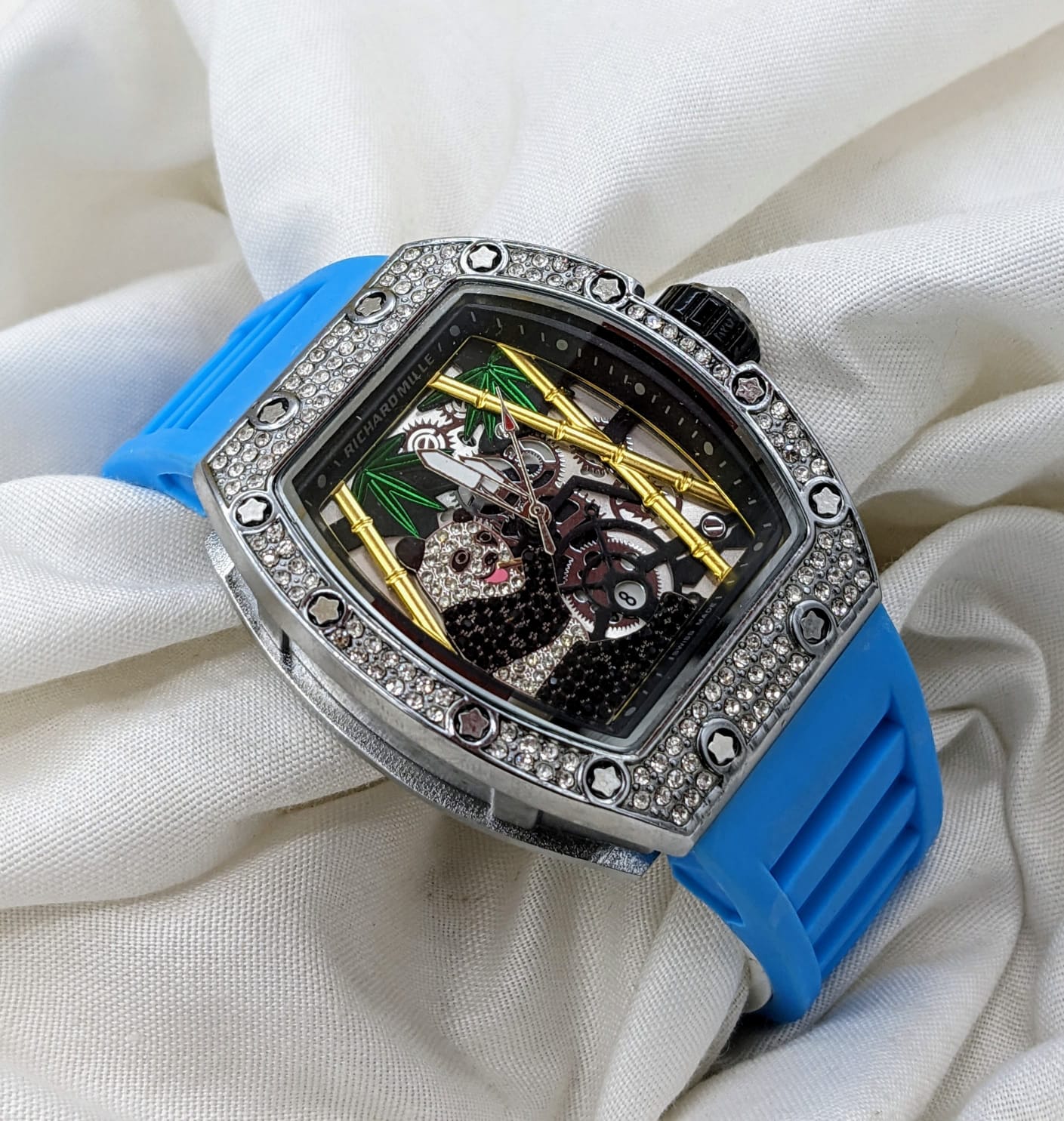 High Quality Skeleton Watch For Mens Richard Mille RM-01 Rubber Strap Waterproof Watch
