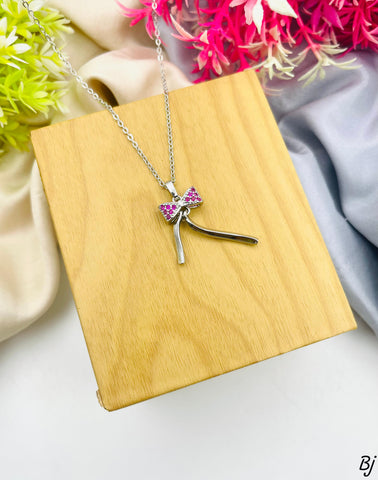 Fancy &amp; Beautiful Bow 🎀 Style Gold-Plated Zircon Pendants
