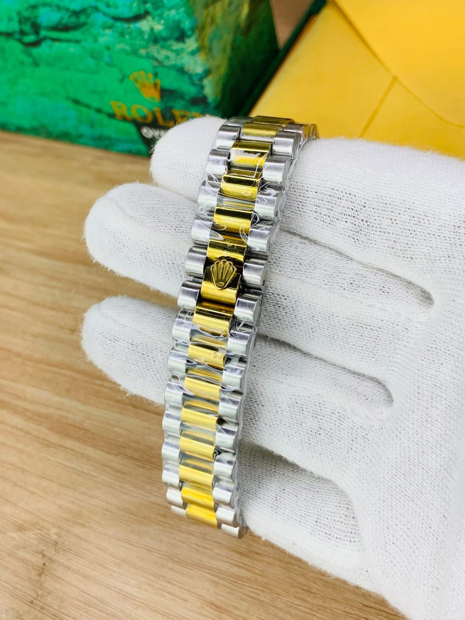 Rolex oyster perpetual two tone with white dial and date