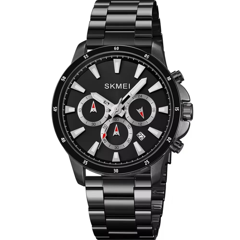Skmei 9335-G-CH-BLK Metal Band Men Watch