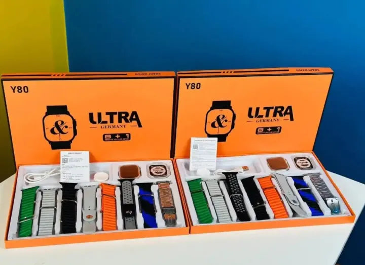 Y80 Ultra Smartwatch With 8 Strap