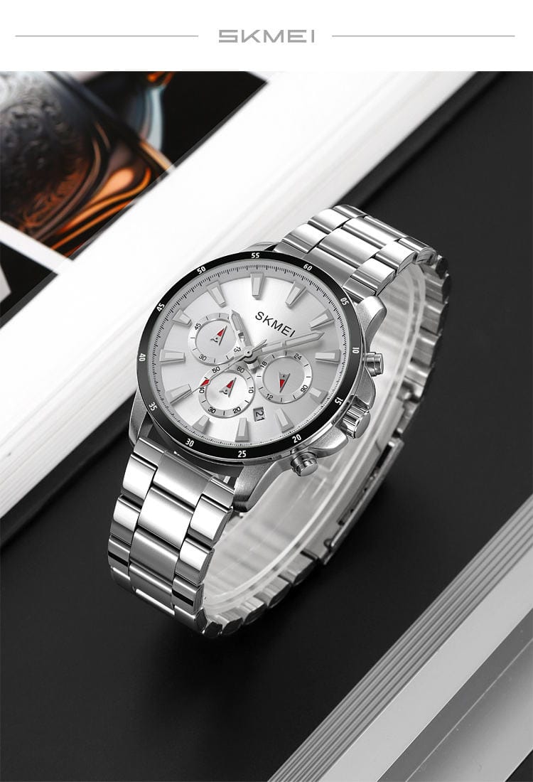 Skmei 9335-G-CH-BLK Metal Band Men Watch