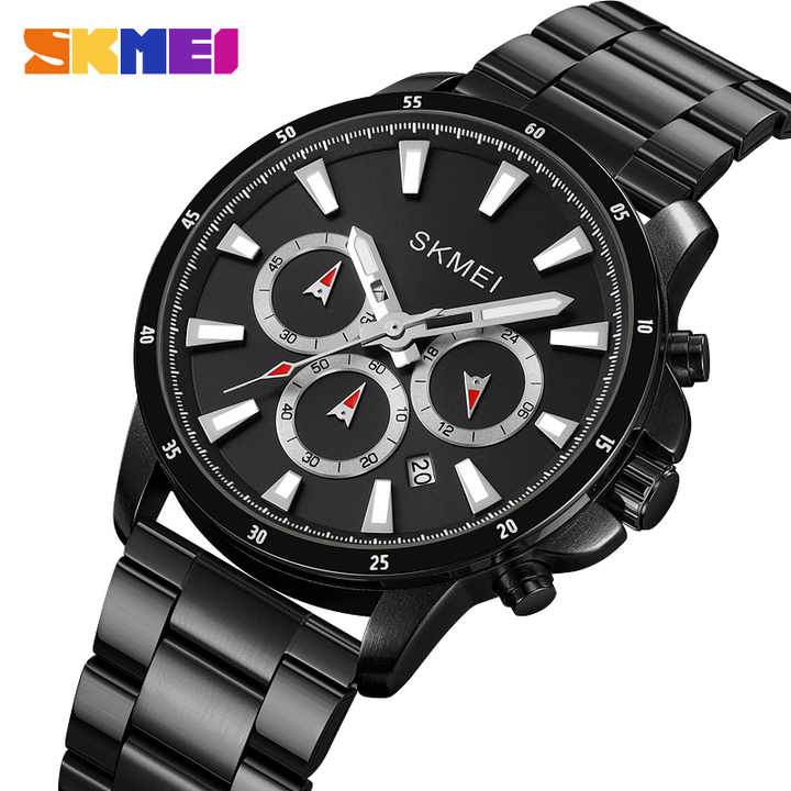 Skmei 9335-G-CH-BLK Metal Band Men Watch